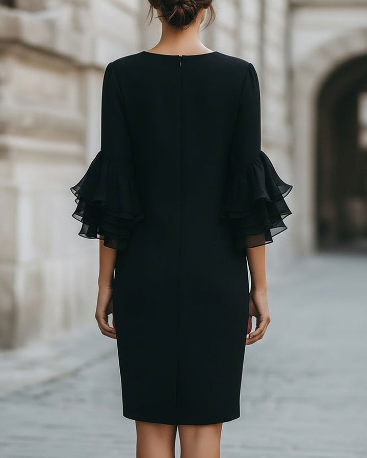 Catalinan - Slim Fit Flared Sleeve Layered Dress