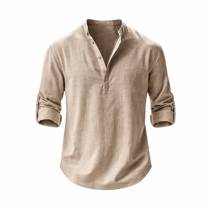 Galeazzo - Long Sleeve Cotton Linen Shirt
