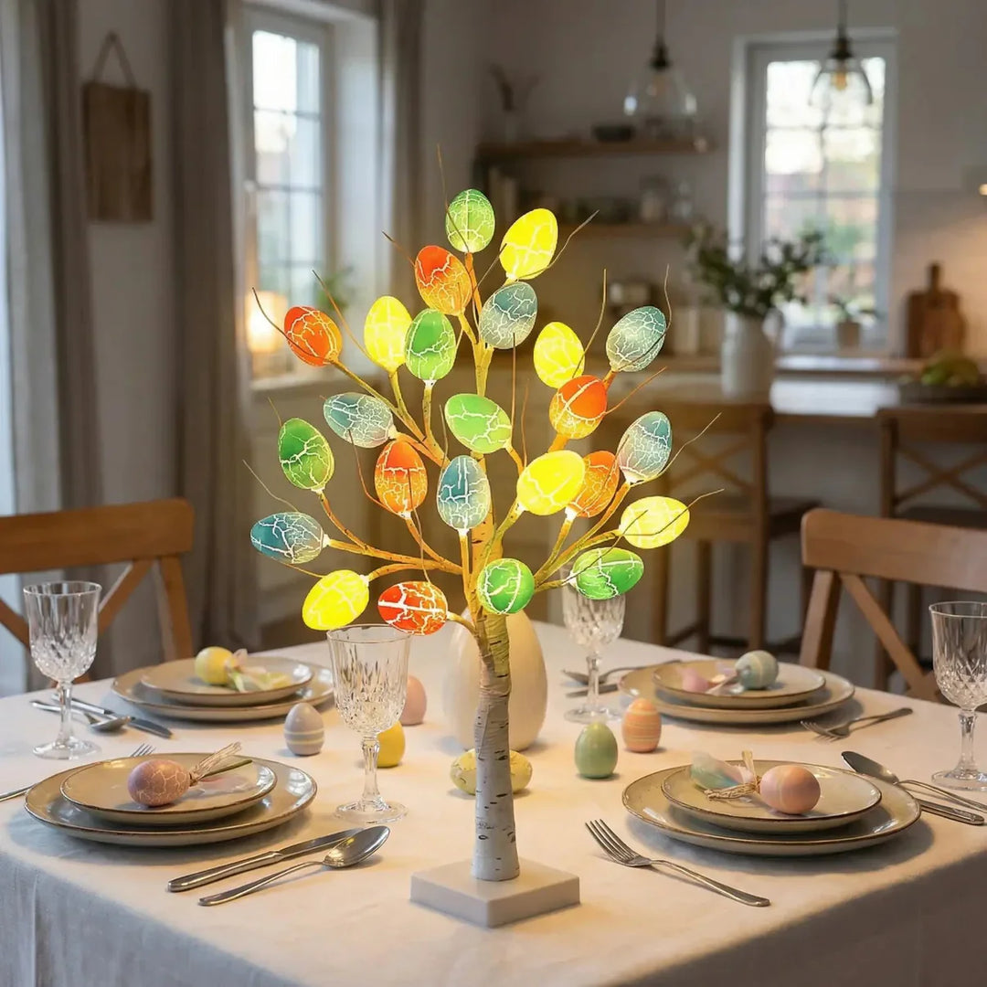 SpringAura - Colorful LED Easter Light Tree for Festive Home Decor