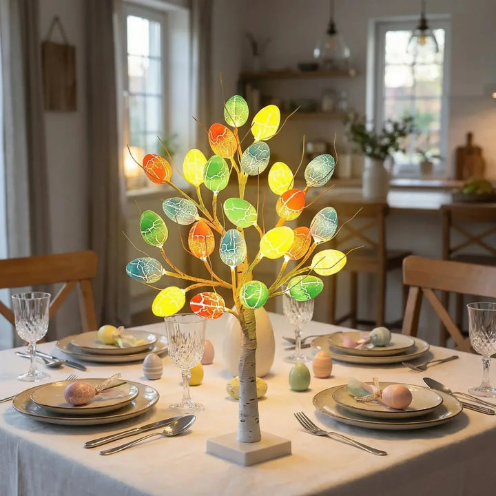 SpringAura - Colorful LED Easter Light Tree for Festive Home Decor