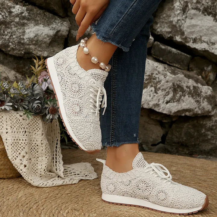 Susannah - Breathable Knitted Lace-Up Sneaker