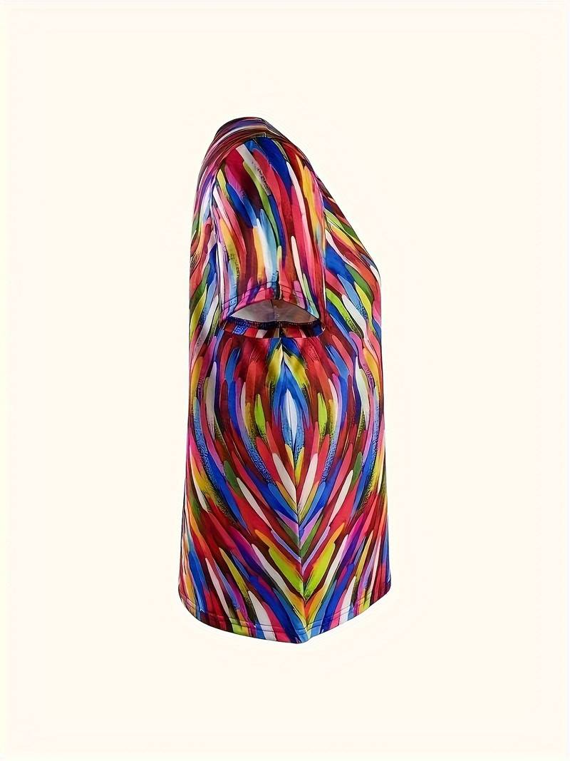 Vidumini - Rainbow Short Sleeve Summer Top