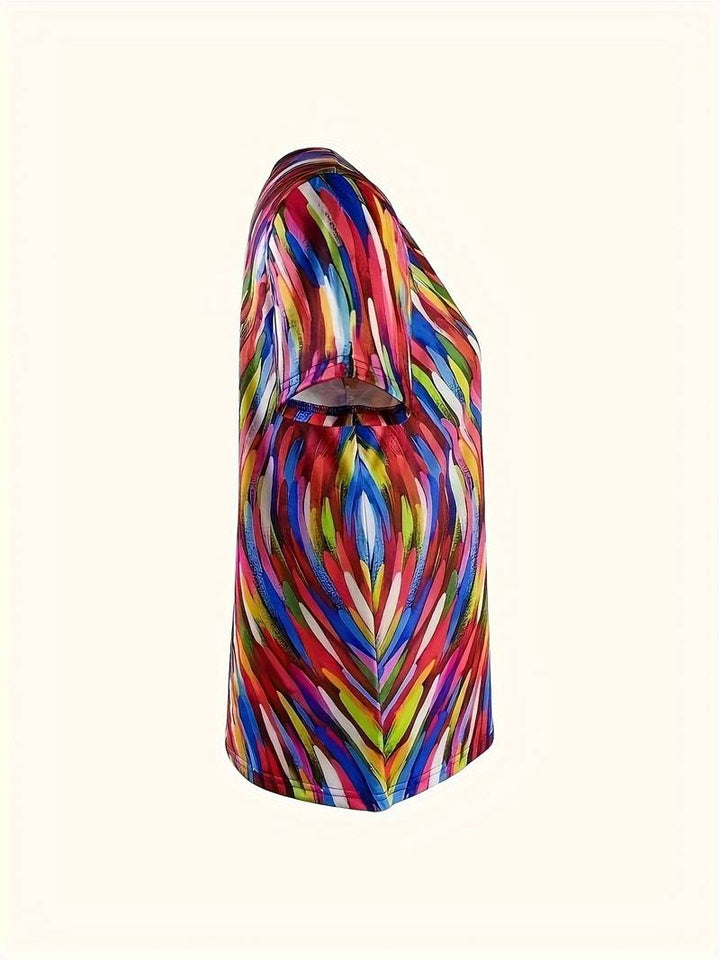 Vidumini - Rainbow Short Sleeve Summer Top