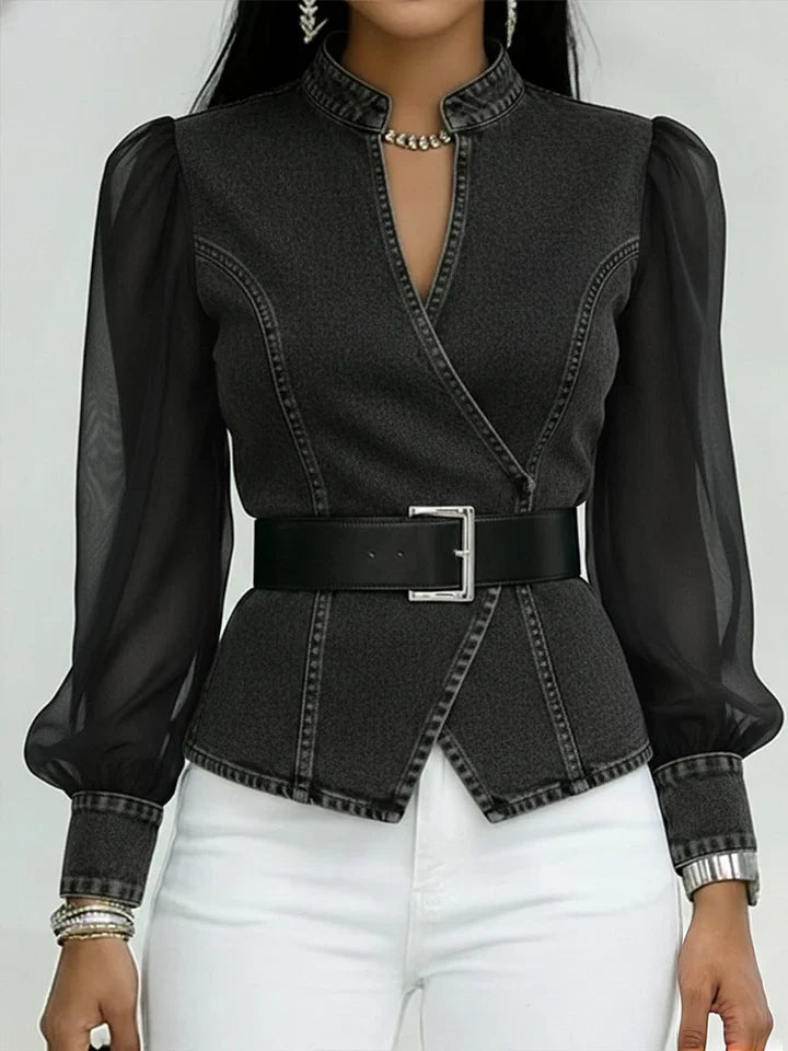 Thakshila - Structured Denim Blouse