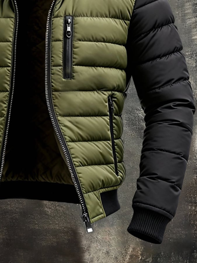 Traian - Quilted Jacket With Zipper And Cut Lining