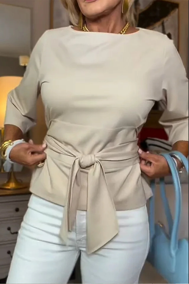 Shaniera - Stylish Waist Tie Top