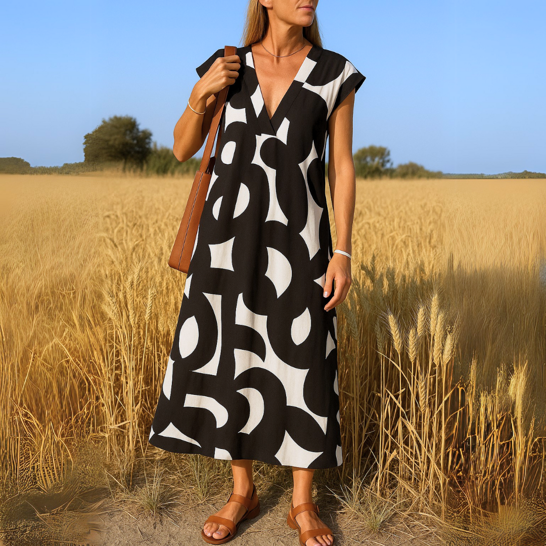 Gabby - Long V-neck Dress