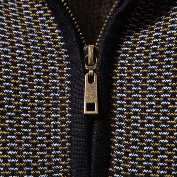 Yvesmund - Half-Zip Jacquard Knit Sweater