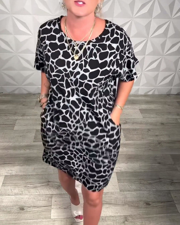 Salvinia - Casual Printed Round Neck Dress