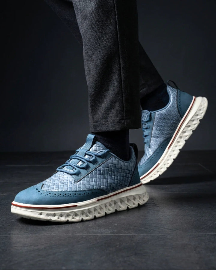 Kremer - Woven Leather Lace Up Sneakers