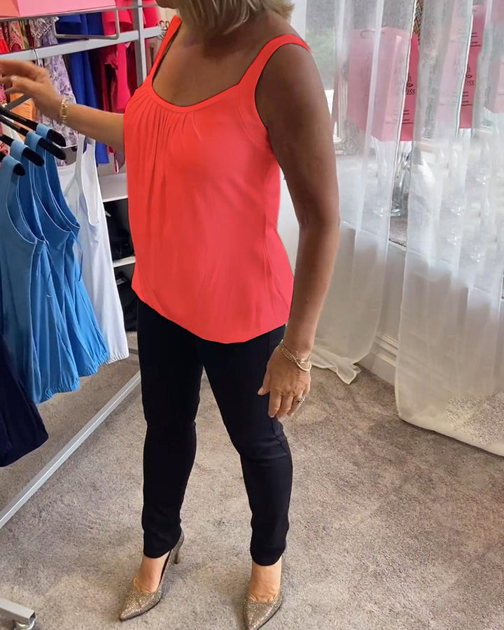 Hanner - Genuine Pleated Sleevless  Top