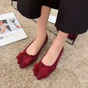 Fiamavetta - Elegant Bow Low Block Heel Pumps
