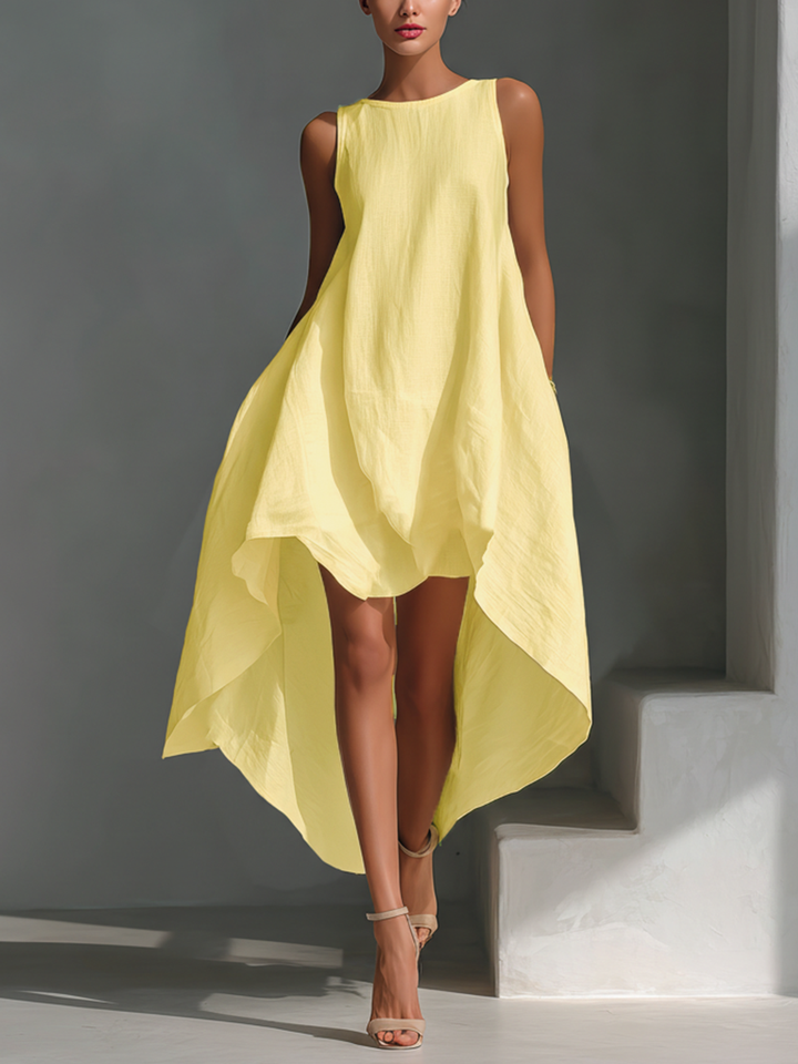 Alyna - Sleeveless Midi Dress With Asymmetric Hem