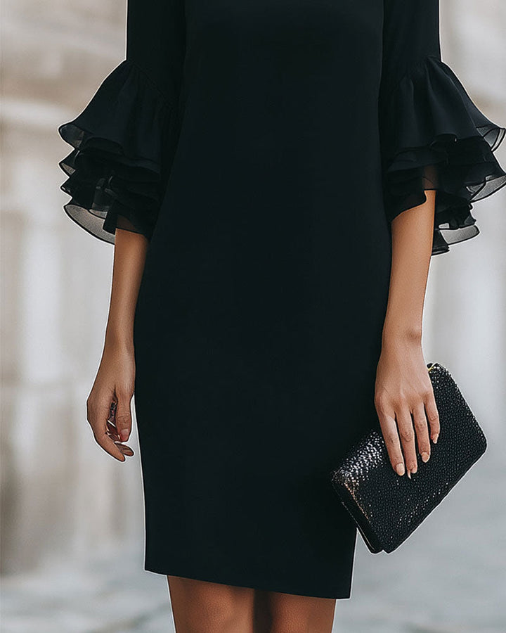 Catalinan - Slim Fit Flared Sleeve Layered Dress