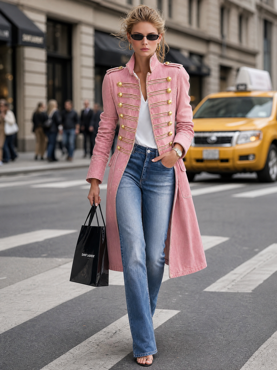 Soleeaessa - Long Sleeve Coat With Stand Collar