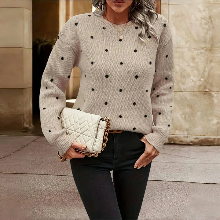 Gergana - Knitted Polka Dot Sweater