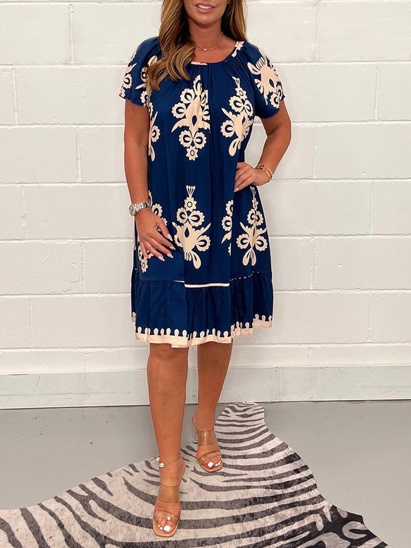 Ranee - Geometric Dress With Square Neckline