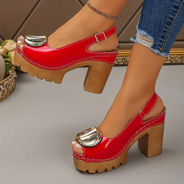 Megyn - Vintage Metal Buckle Pumps