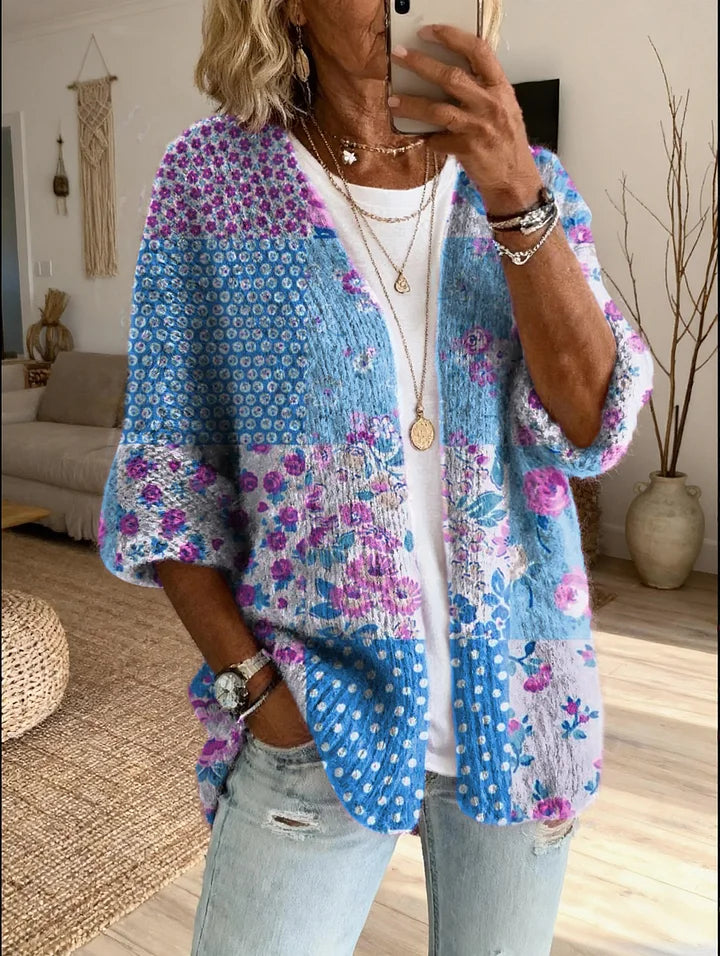 Stevena - Elegant Floral Pattern Sweater