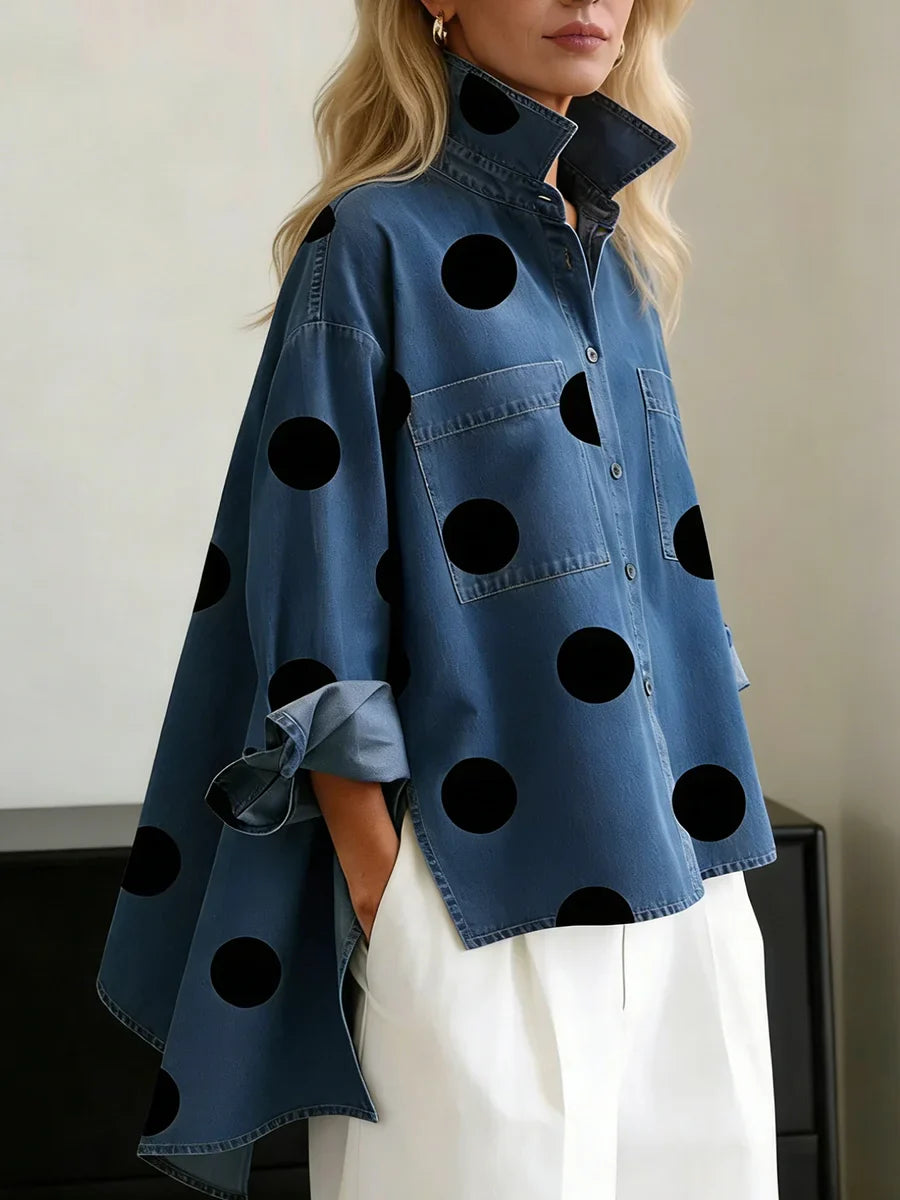 Ranulya - Elegant Artistic Polka Dot Printed Top