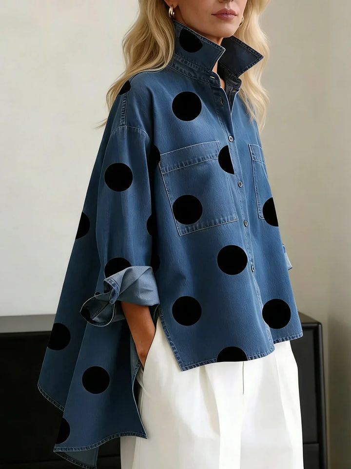 Ranulya - Elegant Artistic Polka Dot Printed Top