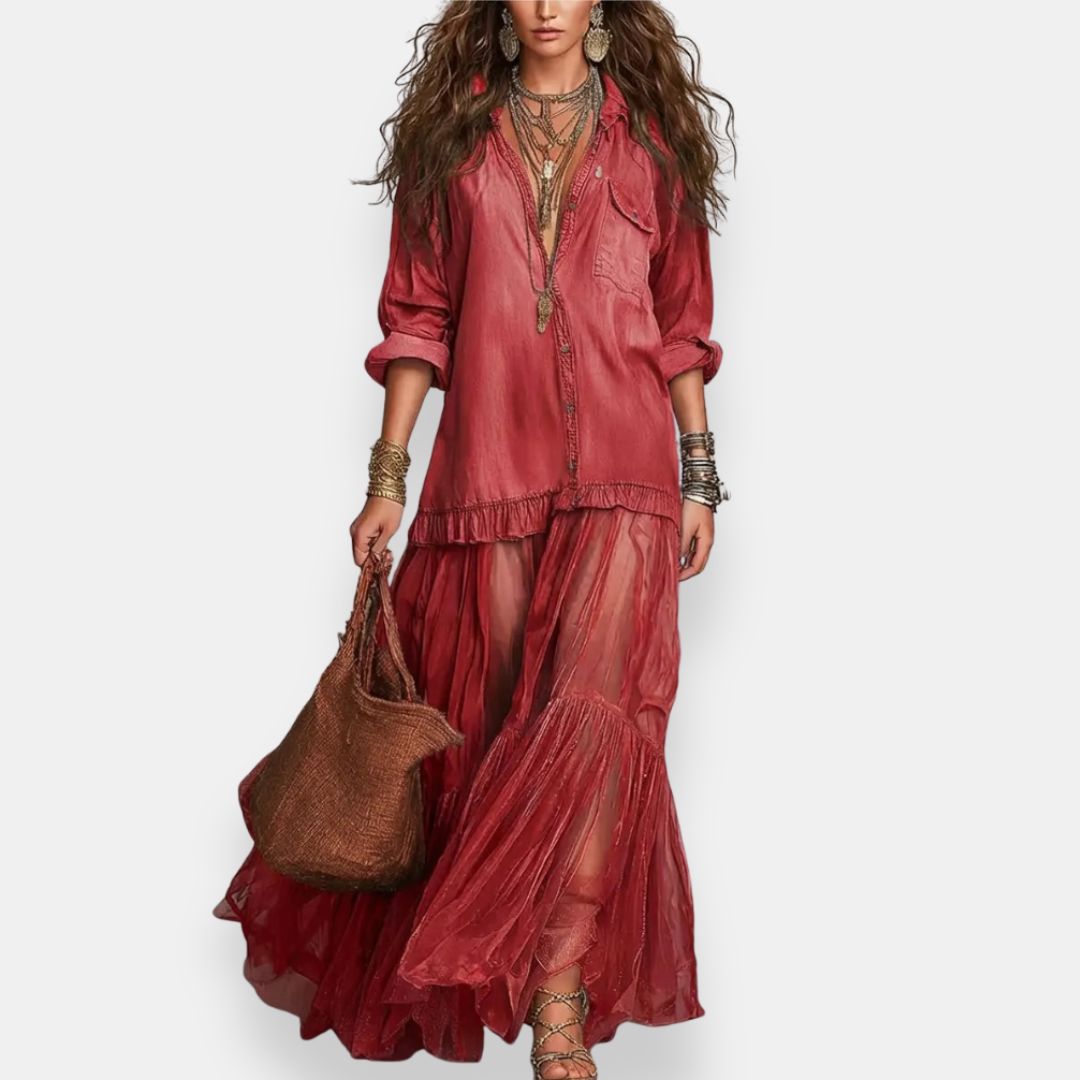 Zaynab - Bohemian Maxi Dress With Ruffles
