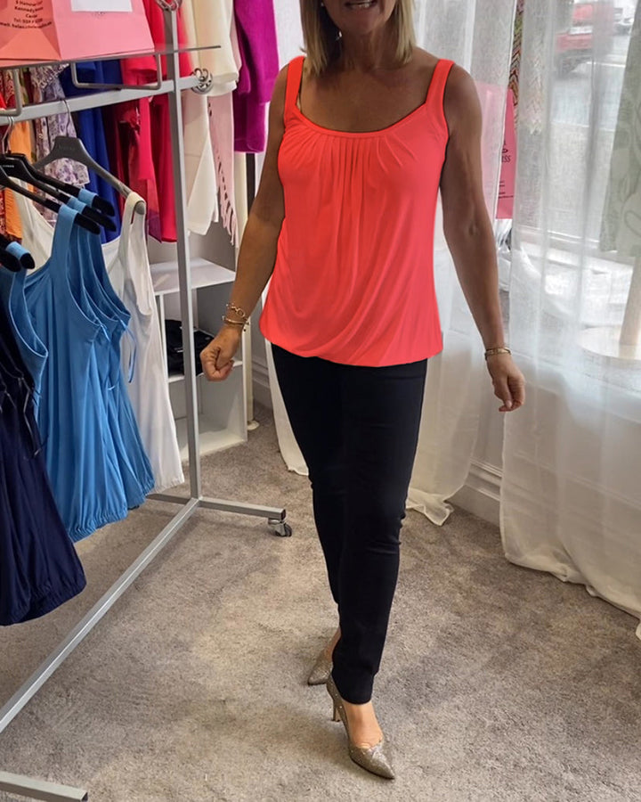 Hanner - Genuine Pleated Sleevless  Top