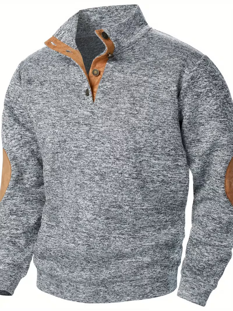 Quilener - Stand Collar Long Sleeve Sweatshirt