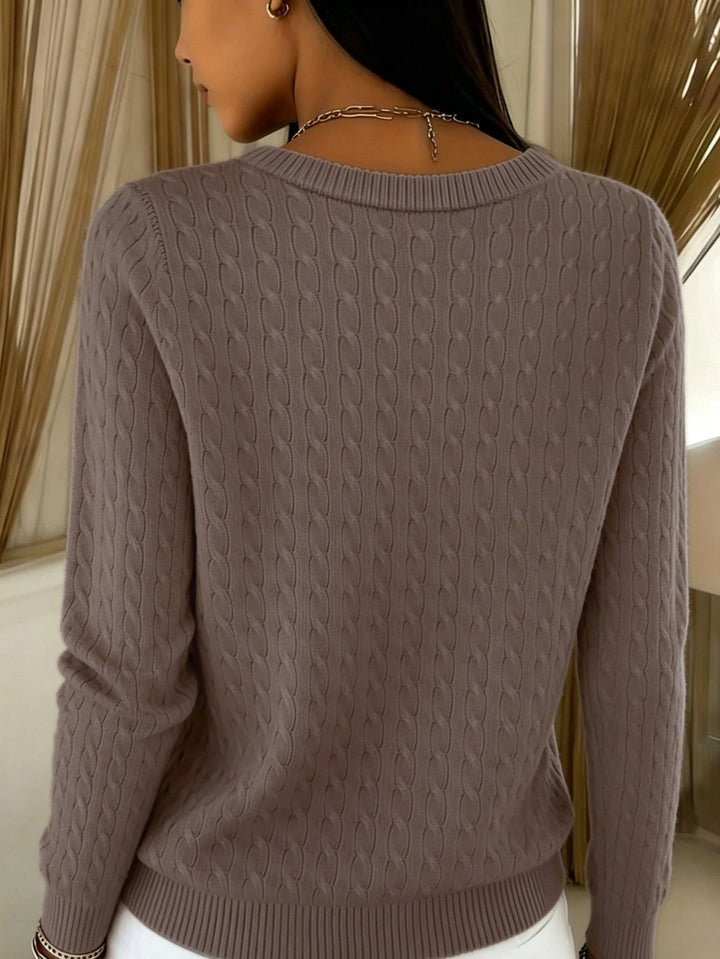 Lauroiana - Cable Knit Cardigan With Buttons