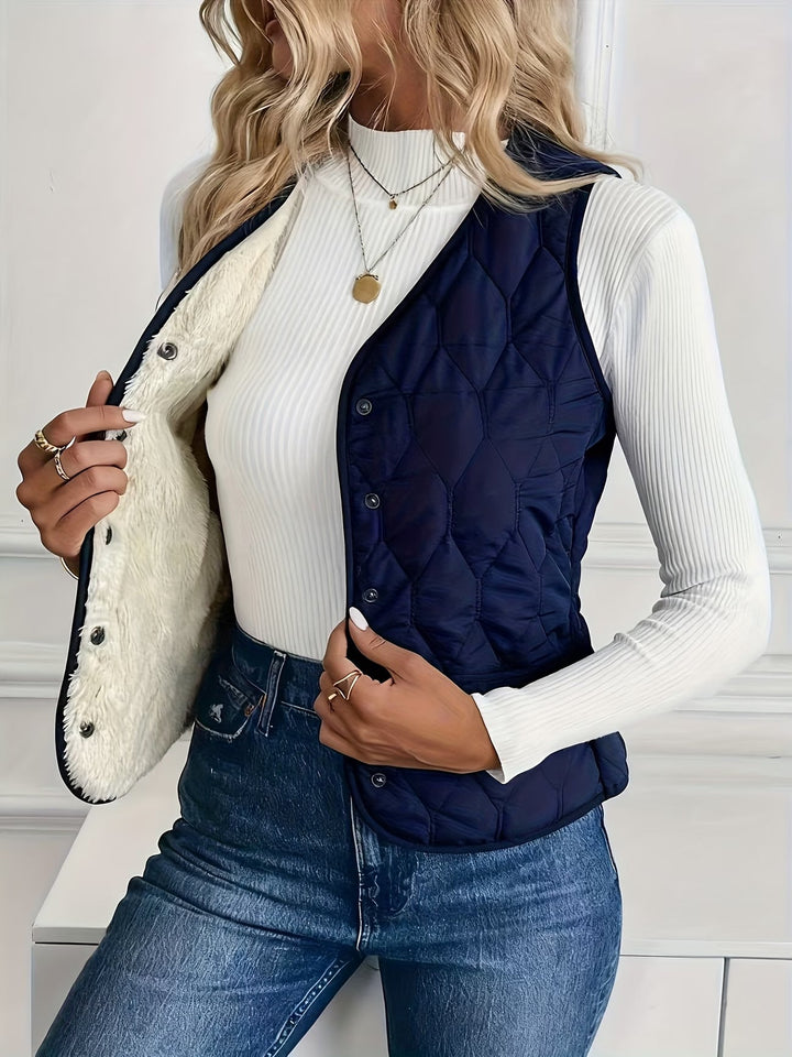 Seraora - Sleeveless Vest With Pockets