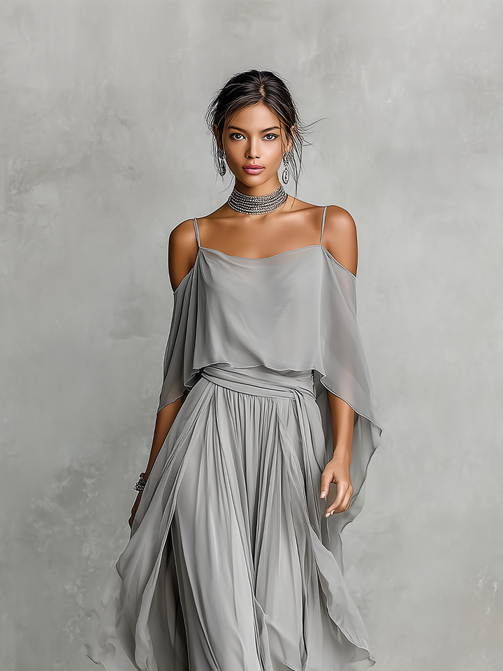 Roneeta - Flowing Strappy Top And Trousers Set