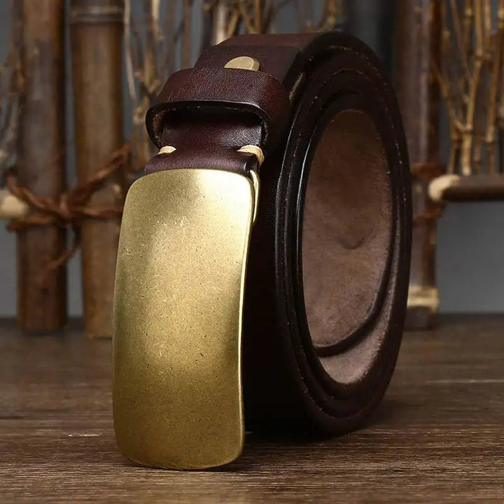 Cristobal - Forged Brass Buckle Leather Belt