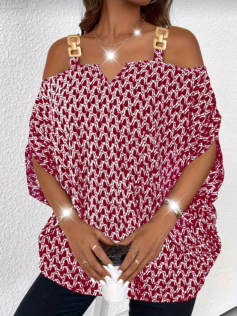 Shae - Casual Printed Off-Shoulder Top