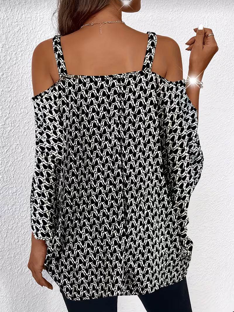 Shae - Casual Printed Off-Shoulder Top