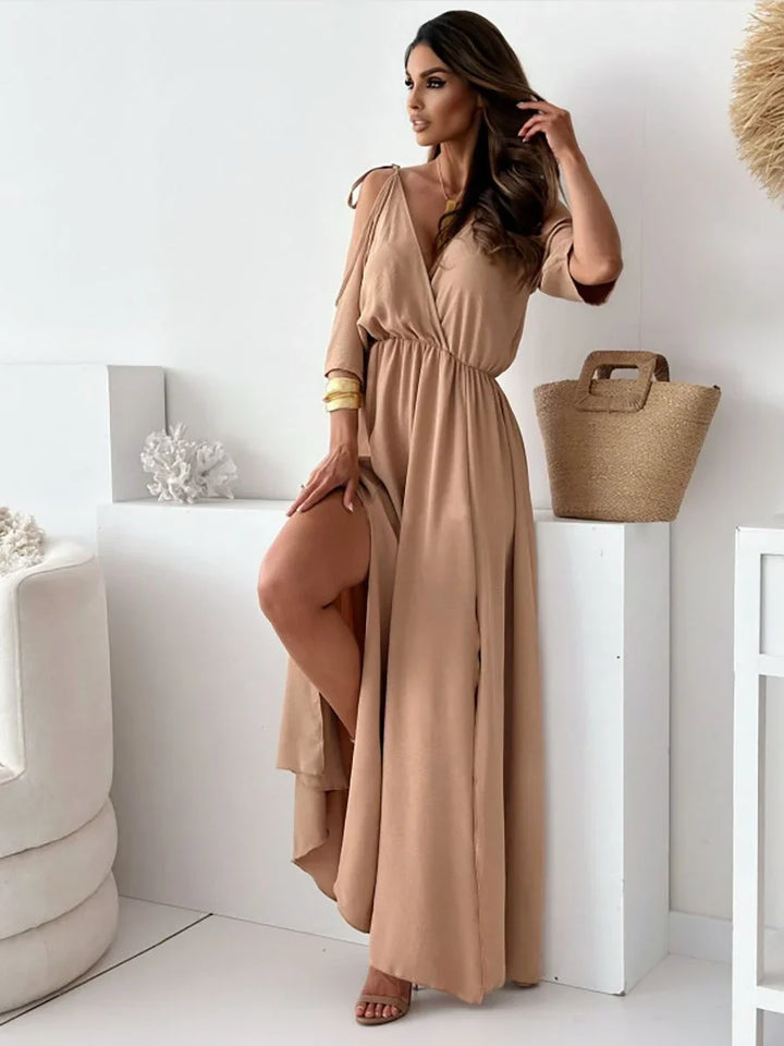 Lene - Off The Shoulder Dress With A Slit