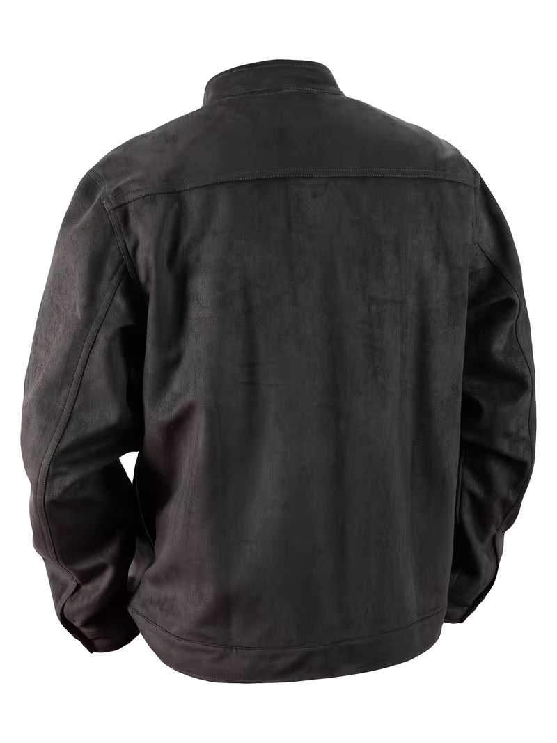 Lucrira - Suede Jacket With Dual Front Pockets
