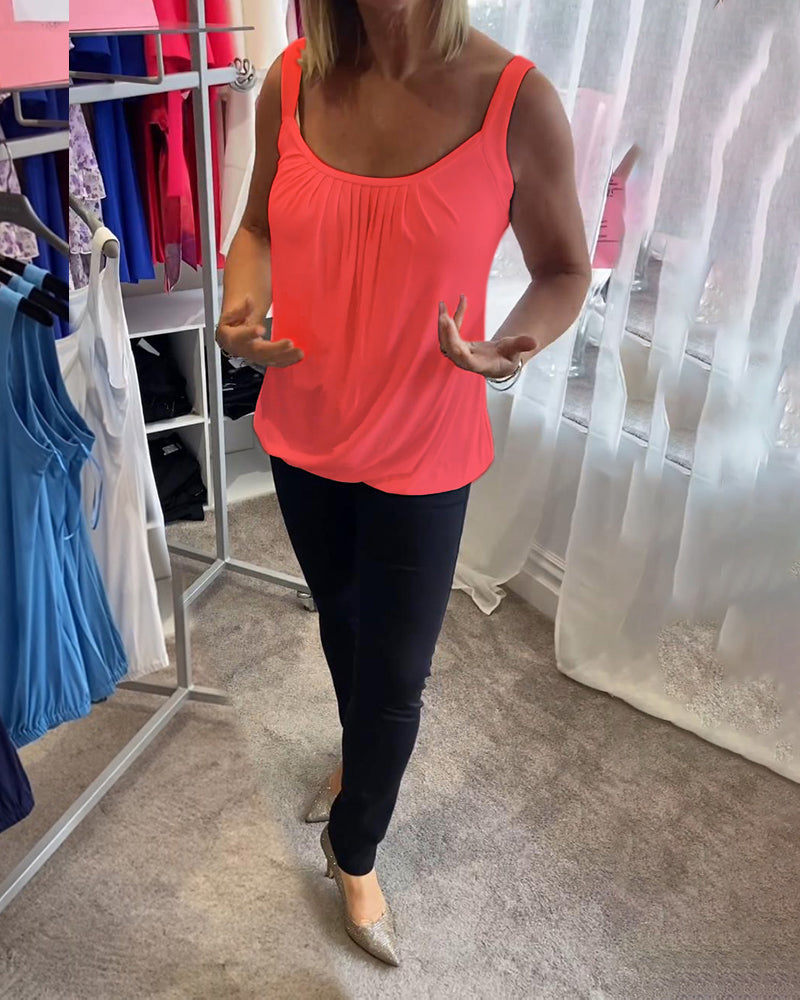 Hanner - Genuine Pleated Sleevless  Top