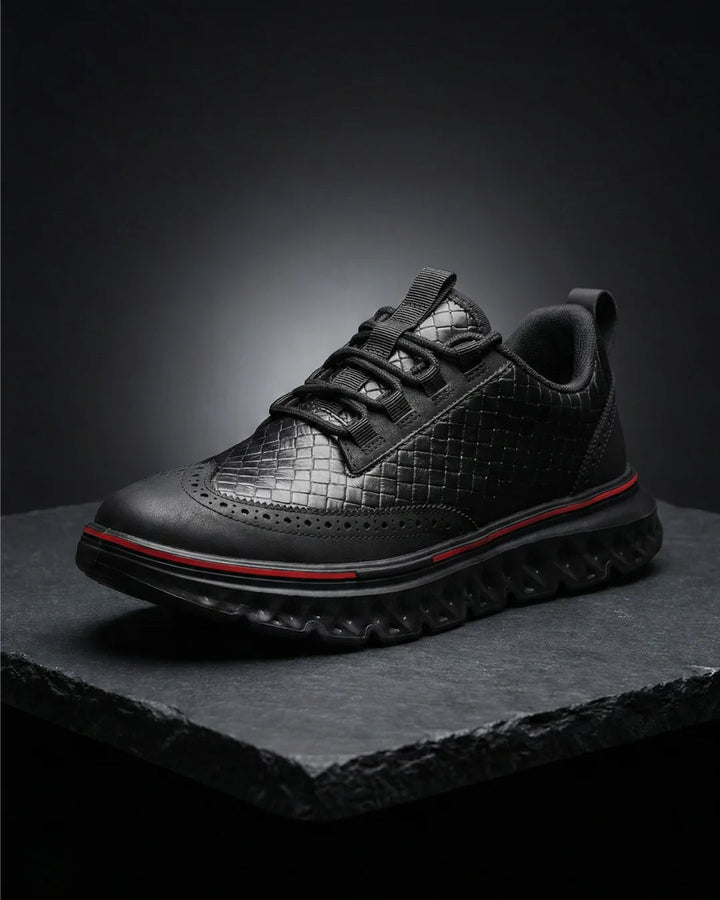 Kremer - Woven Leather Lace Up Sneakers