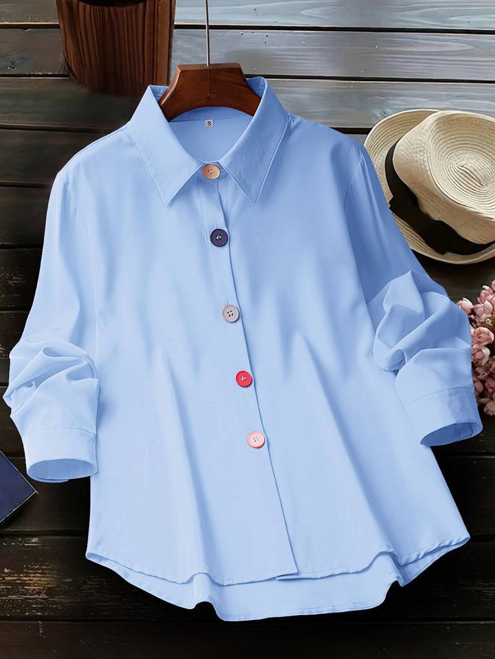 Lasangi - Casual Long Sleeve Shirt With Multiple Button
