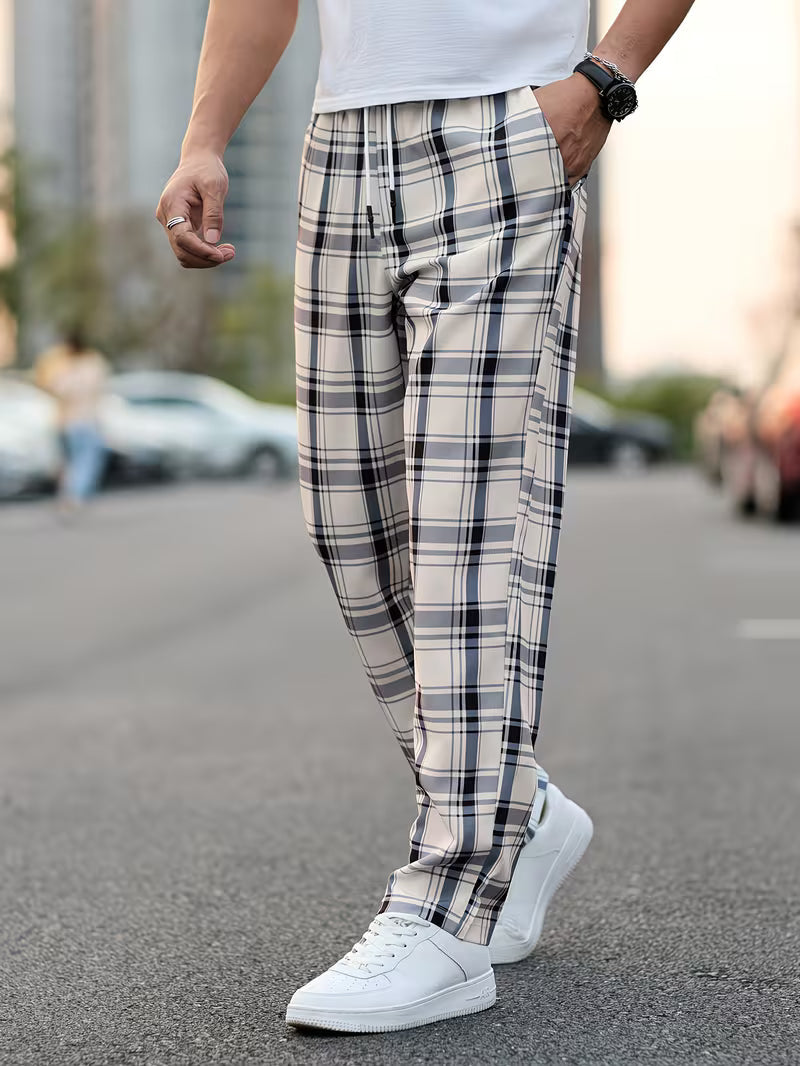 Idriz - Plaid Pants With Elastic Waist