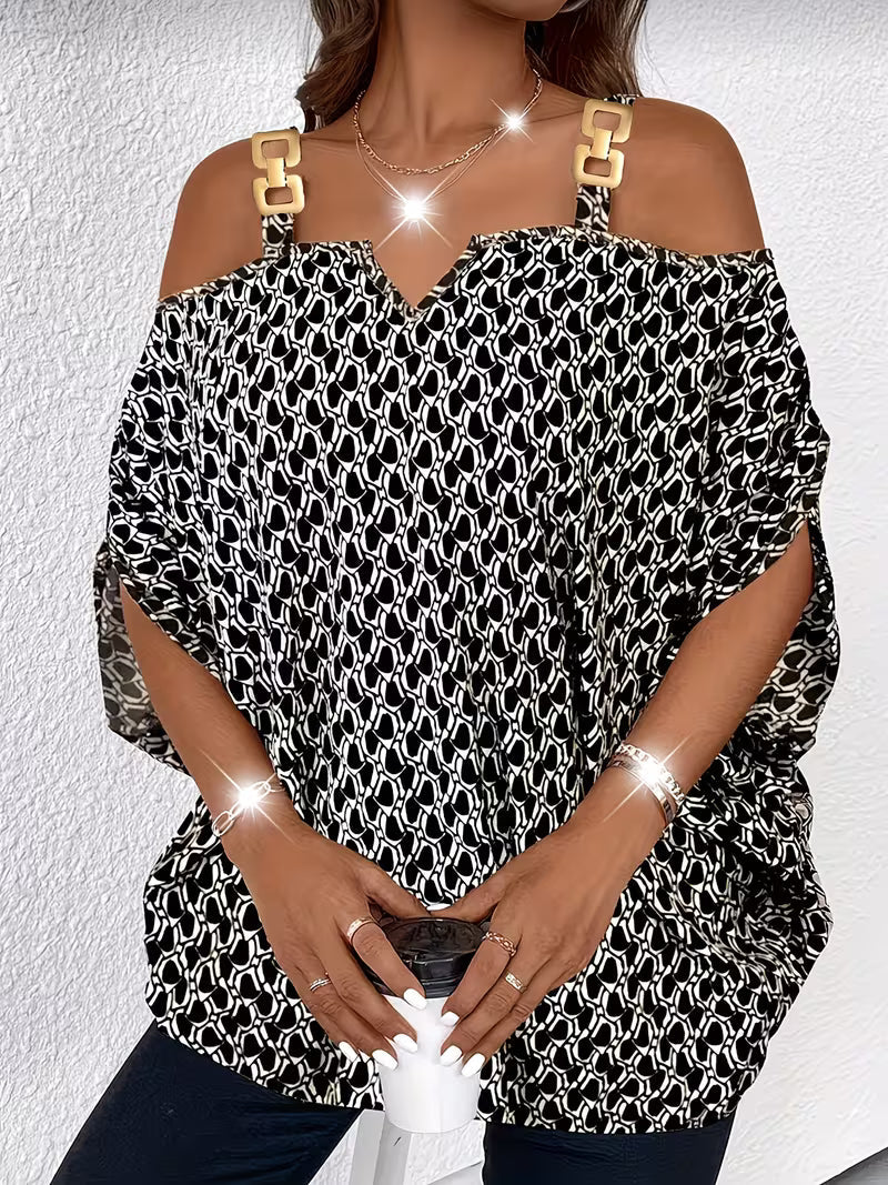 Shae - Casual Printed Off-Shoulder Top