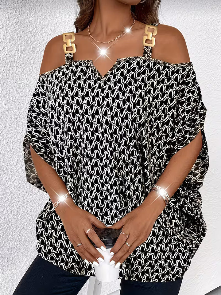 Shae - Casual Printed Off-Shoulder Top