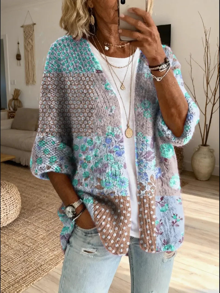 Stevena - Elegant Floral Pattern Sweater