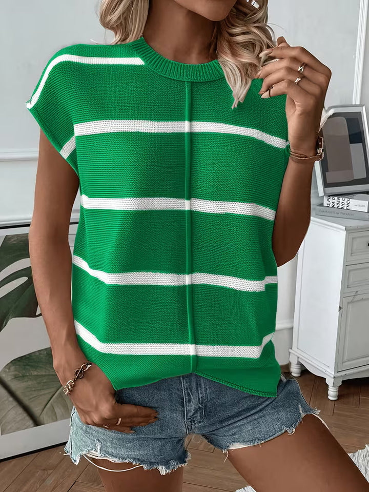 Enila - Round Neck Knitted Striped Sweater