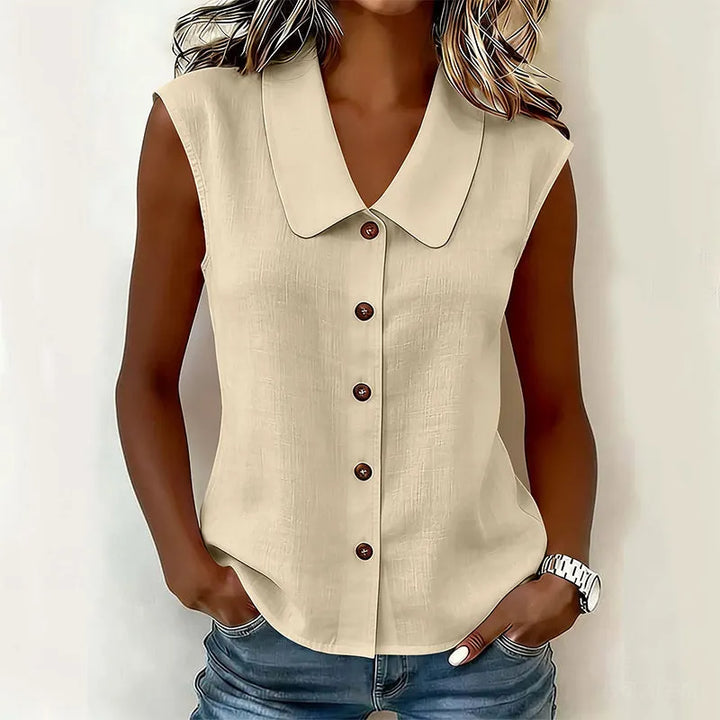 Chisato - V-neck Button Down Shirt