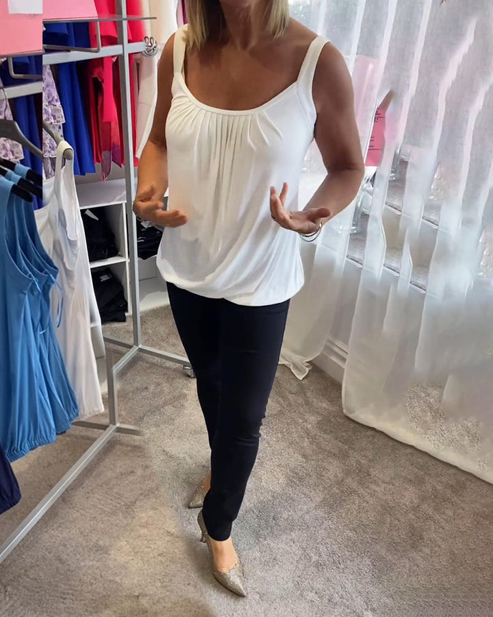 Hanner - Genuine Pleated Sleevless  Top