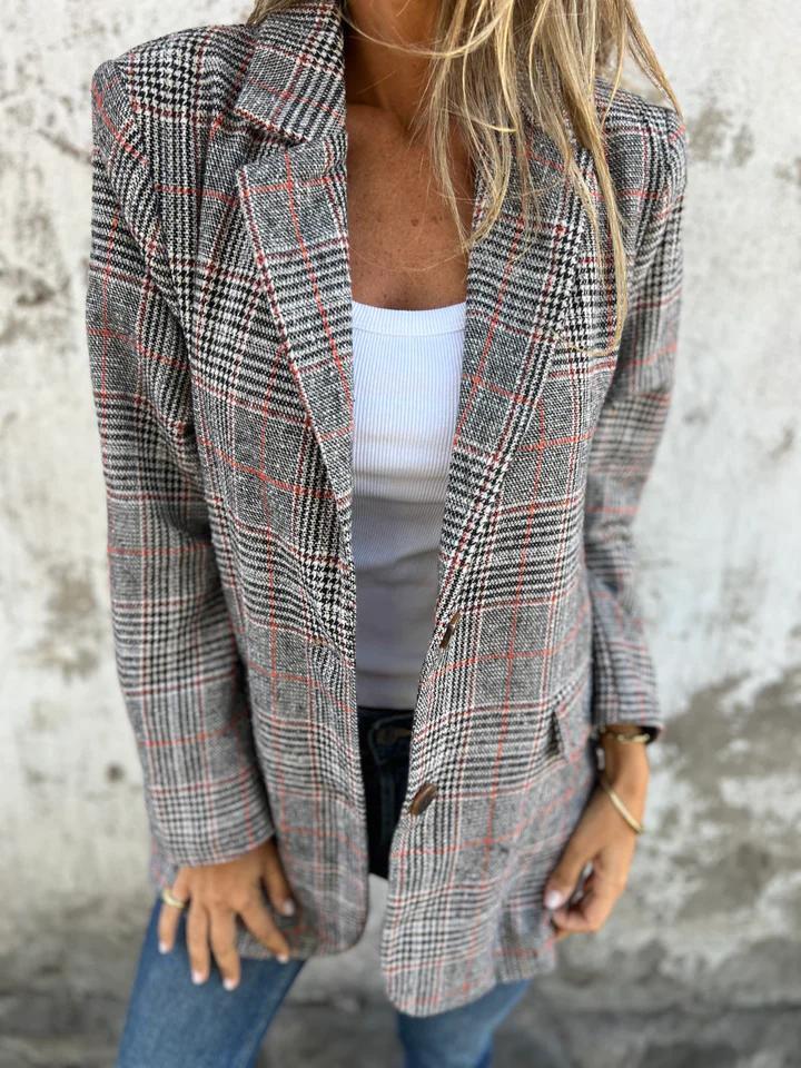 Eshania - Elegant Checked Jacket