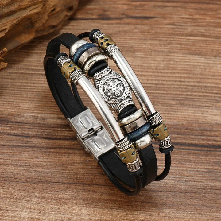 NorBrac - Vintage Leather Bracelet In Viking Style