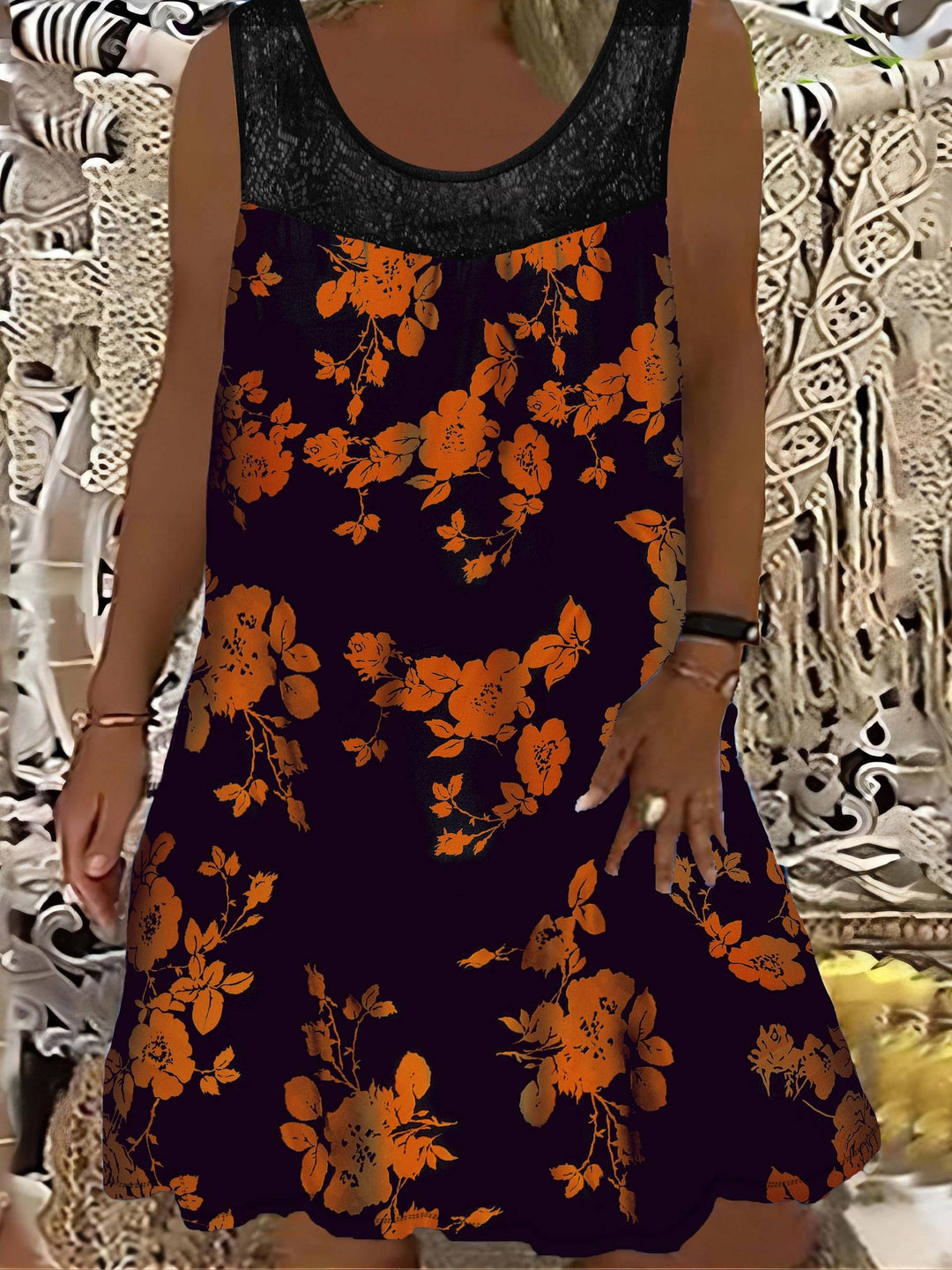 Samudri - Loose Sleeveless Maxi Dress With Round Neck