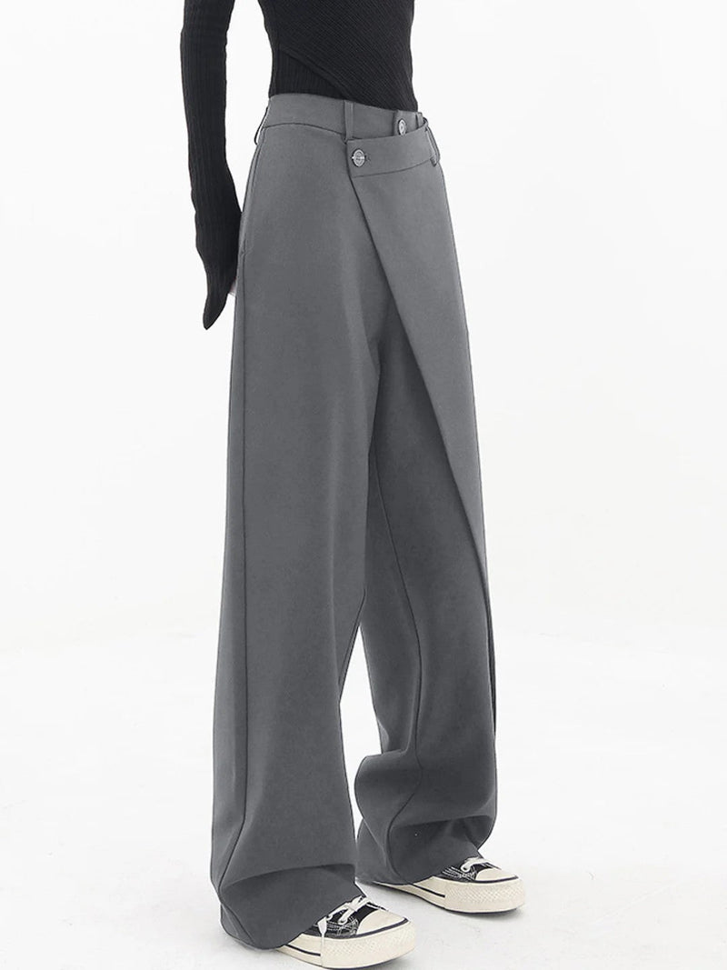 Nela - High Waisted Irregular Tailored Trousers